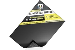 THE MAGNET SHOP 610mm x 365mm [Aprox. A2] Autoadhesivo magnético Sábana 1.5mm Extra Grueso Resistente Flexible Rollos IMÁN The Imán Nevera Tienda