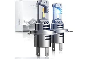 WAIXINGREN H4 LED Headlight Bulbs, 60W 26000LM 6500K Cool White for H4 Headlight Bulbs, Halogen Replacement Bulb, Easy Installation, Pack of 2 (H4/9003/HB2)