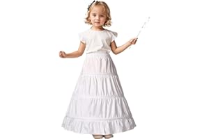 BEAUTELICATE Jupon sous Robe Fille Pur Coton Crinoline Petticoat Rockabilly Cerceaux pour Enfant Robe Princesse Cérémonie Soirée Mariage Blanc Ivoire 1-16 Ans