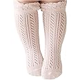 SZTARA Knee-High Hollow Out non-skid socks Knitting Socks Suitable for 0-24 Months Baby Girls