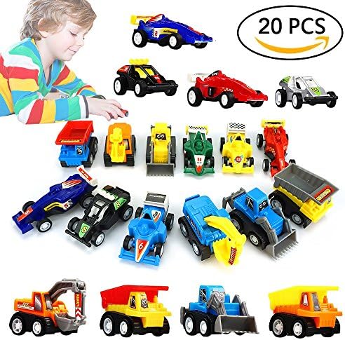 DMbaby Toys for 3 4 5 Year Old Boys, Pull Back Cars for Kids 20 Pack Toy Cars for 3-6 Year Old Boys Gifts for 3-6 Year Old Boys Toys for Kids MDUKPULL03