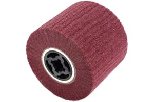 SI FANG 120x100mm Nylon Web Drum Non-woven Abrasive Flap Wire Drawing Polishing Burnishing Wheel for The Surface Treatment of Metal Products 600 Grit (Grit 600)