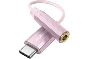 BENFEI USB C till ljuduttag adapter med DAC-chipset, USB-C till 3,5 mm honhörlurar
