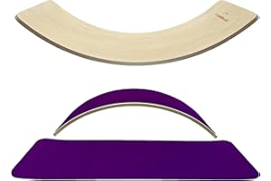 KiddiRedi® Wooden Balance Board Montessori Wobble Sensory Feeling Toddler Kids Adults Curvy Seesaw Swing Learning Development Health Physical Education Toy Free Extra Felt Toy Wood Play Autism ADHD