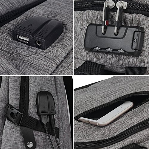15 6  Business 35L Laptop  Taschen Backpack with USB Charging  Headphone cable Anti-Theft Port  Nummernschloss Waterproof backpack Laptop Rucks  cke L