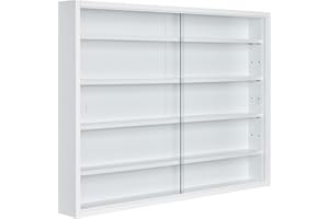 INTER LINK Easy Home Simply A20 - Vitrina de madera MDF y vidrio, Blanco