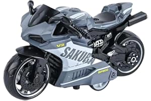 LabDip Kids Motorbike Toy Motorbike Highly Simulation Motorbike Model Pull-Back Vehicle Toy Model Motorbike PVC Street Machine Kids Toy Gift Set 3 Years + Black