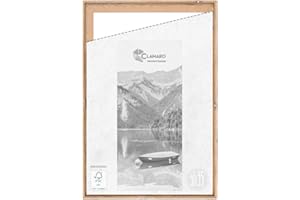 CLAMARO 'SFR35' Shadow Joint Frame for 80 x 120 cm Stretcher Frame | Oak Reclaimed Wood Silver | MDF Wood Picture Frame for Stretcher Frame Canvas Includes Hanger and Mounting Material