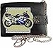 Price comparison product image Suzuki GSXR 1000 k2 Blue Image on KLASSEK RFID Men Leather Chain Wallet with Chain Clasp Motorbike Motorcycle Accessory Gift with Metal Box NOT Official Suzuki Merchandise