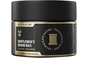 The Beard Struggle - Gentlemen's Beard & Moustache Wax - Gold Collection - Valhalla's Gates - 50g / 1.76 US. oz. Warrior-Glass™ Jar