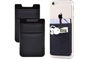 SHULLIN 2 Compartimentos para teléfono móvil Tarjetero Soporte para Tarjetas Soporte para Tarjetas teléfono móvil para Pegar Soporte para Tarjetas Adhesivas Dos Bolsillos para Billetera magsafe Negro