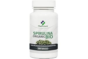 MEDFUTURE Spirulina Organic Bio 300 Tabletten Entschlackung Entgiftung Abnehmen 70% Protein