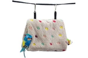 LeerKing Haustierkäfig-Hängematte aus Fleece, für Kleintiere, zum Aufhängen, Haus, Bett, Ratte, Frettchen, Chinchillas, Totoro, Hamster, Meerschweinchen, Winter, warm, Etagenbett, Ruhespiel, M, grau