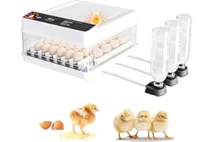 MIOANSER Incubadora Huevos Gallina, Incubadora de 10-36 Huevos con Volteo Automático de Huevos y Humidificación Automática, Fuente de Alimentación Dual, Pantalla LED, Lámpara de Huevo (36 Huevos)