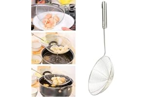 BODHI200 Spider Strainer Skimmer, Strainer Ladle Stainless Steel Wire Skimmer Spoon with Handle for Kitchen Frying Food, Pasta, Spaghetti, Noodle