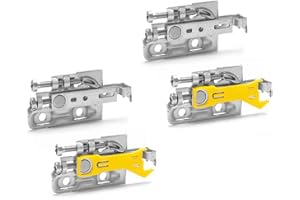 Evotrade Coppia Ganci Attacco Pensili Mobili Sospesi - SCARPI 4 - Opzione Anti Ribaltamento o con Fissaggio a Vite o Pressione (Standard - Fissaggio a Pressione, Cover Bianca)