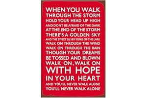 Maslasee Vintage Liverpool Fc You'll Never Walk Alone Metal Tin Sign - Liverpool Gifts for Men and Boys, Ideal Football Gifts, Lfc Wall Art Decor