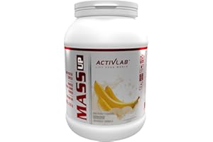 Activlab Mass Up Gainer – Banane 2kg, Complexe Glucides Protéines Créatine, Mass Gainer Musculation, Prise de Masse Musculaire Efficace