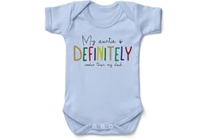 Kickass Tees Auntie Cooler Than Dad Babygrow New Baby Gift from Auntie Funny Joke