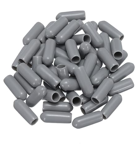 QUARKZMAN 4 stuks eindkappen van rubber, 54 mm ID, beschermkappen voor schroefdraad, schroefafdekking, rond, van vinyl, zwart