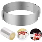 ZITFRI Round Cake Mould 16-30 cm Adjustable Round Ring Pastry with Acetate Reposteria Ring with Scale Round Cake Mould Cake R