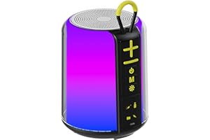 CofunKool Portable Bluetooth Speaker with 8W Loud Stereo Sound, RGB Light, TF-Card/USB Flash Drive/AUX Input, Wireless BT 5.3 Dual Stereo Pairing, for Home Outdoor Travel