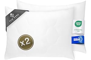 ‎FH FAM' HOME HOME COSINESS Kissen 60x70 2er set – weich & atmungsaktiv – schlafkissen allergiker geeignet – kopfkissen 60 x 70 waschbar bei 95 °C – OEKO-TEX® zertifiziert – Mikrofaser Hülle – Faserbällchen Füllung – Made in EU