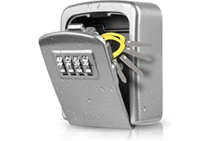 LUROON Boîte à Clé Sécurisée, Coffre Fort a Clef Mural [ étanche à l'eau et à la Rouille ] [Utilisation en Intérieur et en Extérieur] pour Maison école Bureau Usine Garages Boitier Clefs Securise