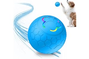 ComedyKing Ball Hund, Hundespielzeug Intelligenz, Interaktives Hunde Ball Spielzeug, Strapazierfähiger Automatisch Rollender Ball für Welpen/Kleine/Mittlere Hunde, USB Wiederaufladba (Blau)