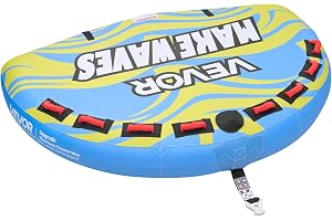 VEVOR Towable Tube för båtar, vattensport dragdäck för 4 personer, upp till 308 kg lastkapacitet, med fenor, nylonfodral, vad