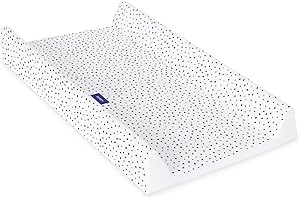 Bonky® Materassino Fasciatoio 80x50 cm con Bordo Rialzato – Fasciatoio Neonato Morbido e Impermeabile, Certificato Öko-Tex, Cuscino Lavabile per Bambini e Bambine - puntini