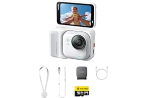 Insta360 GO Ultra Pack Standard Arctic White 128 GB mini kamera sportowa 4K bez użycia rąk, do noszenia, doskonała w słabym świetle, możliwość montażu w dowolnym miejscu, stabilizacja FlowState