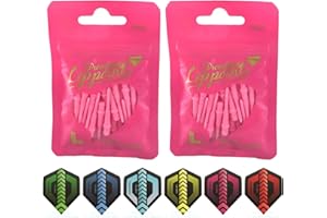 L-Style - Punte per freccette in confezione doppia + alette THOR-DARTS® (2 x 30 – 2 x 50 – 2 x 6 pezzi) LSTYLE Dart Tip: Lip – Premium Lippoint – Regular – Short – USA – TwoTone – Natural9 – Acute –