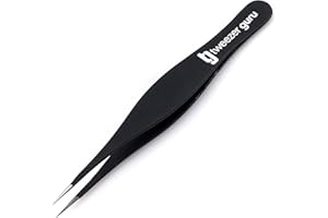 Tweezer Guru Pointed Tweezers for Ingrown Hair and Splinter – Professional Stainless Steel Precision Tweezer for Eyebrows and Facial Hair Removal for Men and Women