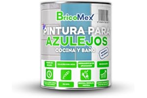 BRICOMEX Pintura para Azulejos con Acabado Brillante, Durabilidad, Económica, Fácil Aplicación, Resistente al Agua (750 ML, BLANCO)