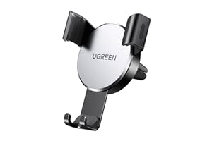 UGREEN Support Téléphone Voiture Gravité Grille Aération Porte Smartphone Voiture Ventilation Accroche Téléphone Auto Compatible avec iPhone 17 Pro Max Air 16 15 14 Galaxy S25 Ultra S24 (Gris)