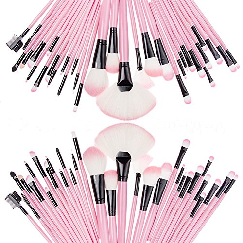Keral 32 Stücke Make Up Pinsel set mac profi Kosmetik Make-up Pinsel mit Halter Tasche Pink - 2