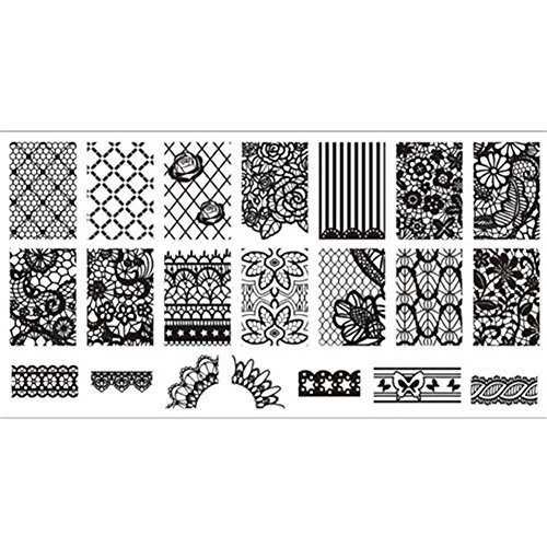 Born Pretty Nail Art Stamp Template Image Plate Lace Flower Pattern