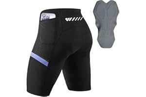 Wulibike Padded Cycling Shorts Mens 3D,Cycling Shorts Men,Road Bike Shorts Men,Quick Dry Breathable with Pocket Shorts