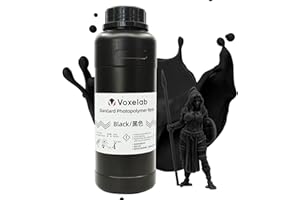 Voxelab 3D Printer Resin,405nm UV-Curing 3D Resin with High Precision and Quick Curing & Smooth Surface for LCD 3D Printing(500g,Black)