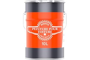 BEKATEQ BE-510 Peinture pour toiture 10L Rouge rustique I Revêtement de toiture satinée pour toitures en tuiles, ardoise, ciment, tôle, béton, bois I Hydrofuge, résistant aux UV et aux intempéries