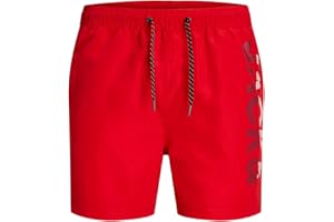 JACK & JONES PLUS Męskie spodenki kąpielowe JPSTFIJI JJSWIM SPLICELOGO LY SN PS, czerwone Chinese Red, 44, Chi?ska czerwie?