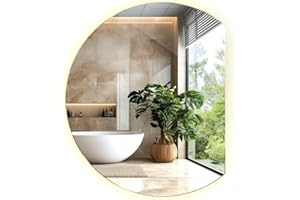 Tulup Specchio da parete illuminato per il soggiorno calda 100 cm