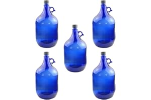 SELECTION ·1948 · ALBERTS · PREMIUM ALBERT PFÄFFLE 5X Glasballon blau 5 Liter, Henkelflasche aus Blauglas inkl. Handschraubverschluss PP35 (VPE 5 Stück)