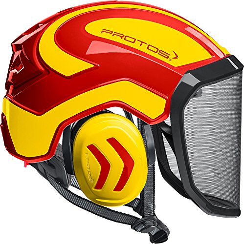 Protos Integral Arborist – Algodón Cuidado Casco (Rojo/Amarillo)