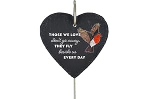 Global Designs Robin Grave Stick Marker Plaque Ornament Memorial Slate Those Love Don't Go Away Sentimental Tribute Graveside Decor 25x11cm