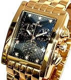 Oskar Emil Rodez Chronograph Herren Uhr Gold mit Diamanten auf schwarzes Zifferblatt