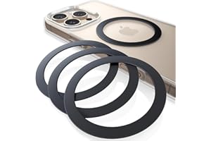 ‎LAMICALL Lamicall naklejki pierścieniowej dla Mag-Safe - [4 sztuk]Ekstra silny metalowy pierścień,zestaw konwersyjny na bezdotykowego ładowania, odpowiedni dla iPhone 16/15/14/13/12/11, Galaxy,Android - Czarny