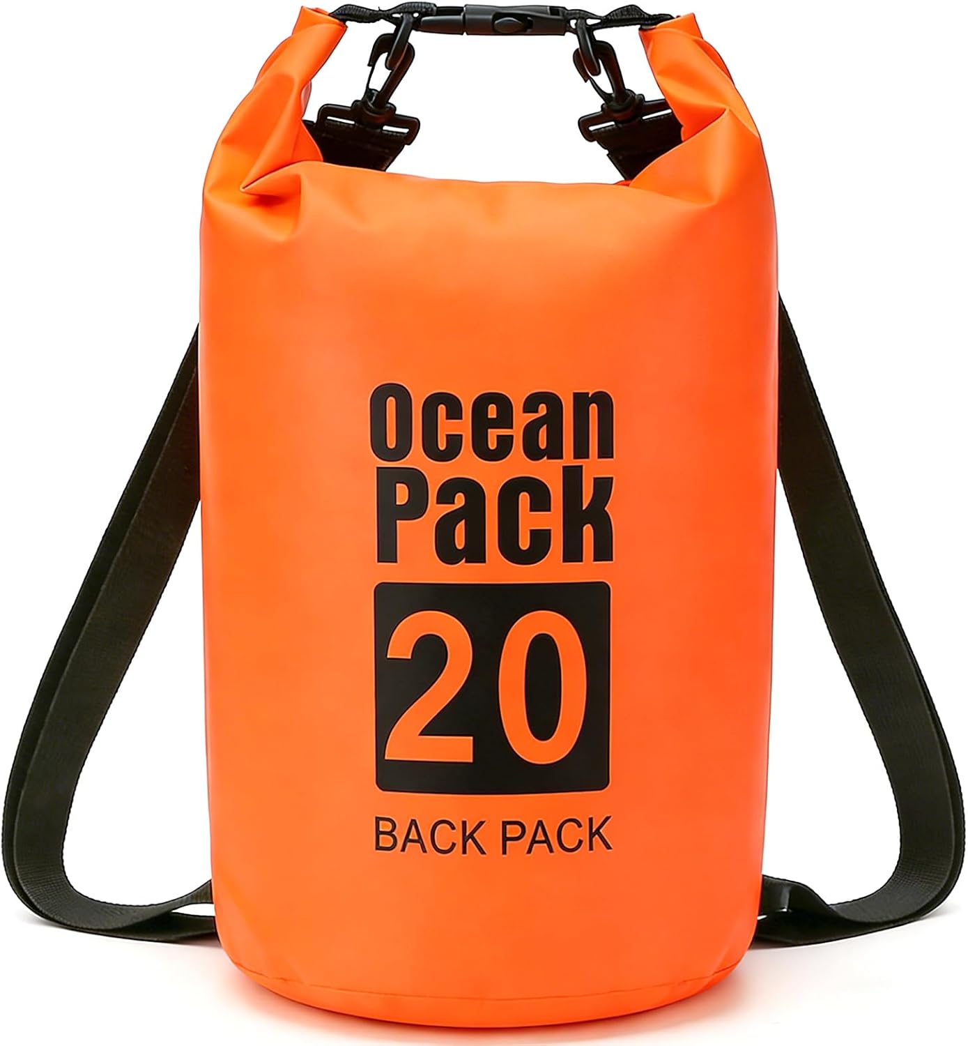 PQETBV Bolsa Estanca, 20L Bolsa Impermeable Mochila Estanca, Bolsa Seca con Correa de Hombro Ajustable para Barcos, Kayak, Pesca, Rafting, natación, Camping, Snowboard