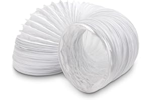 VIOKS 2,8m Abluftschlauch Trockner Lüftungsrohr 150mm Weiß PVC - Trockner Schlauch Rund/Schlauch für Klimaanlage/Abluftschlauch Klimagerät